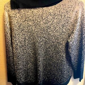 Ladies Dress pullover.  Black and gold speckled.  Beautiful cut detail collar.
